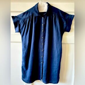 J Crew Baird McNutt Irish linen dress in Navy Size Large